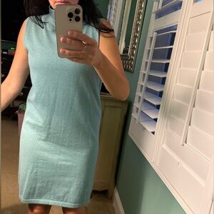 The Burgess Sweater The Paris Mock Neck Dress - Teal